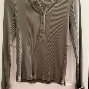 Aerie Women's Ribbed Long Sleeve Top - Olive